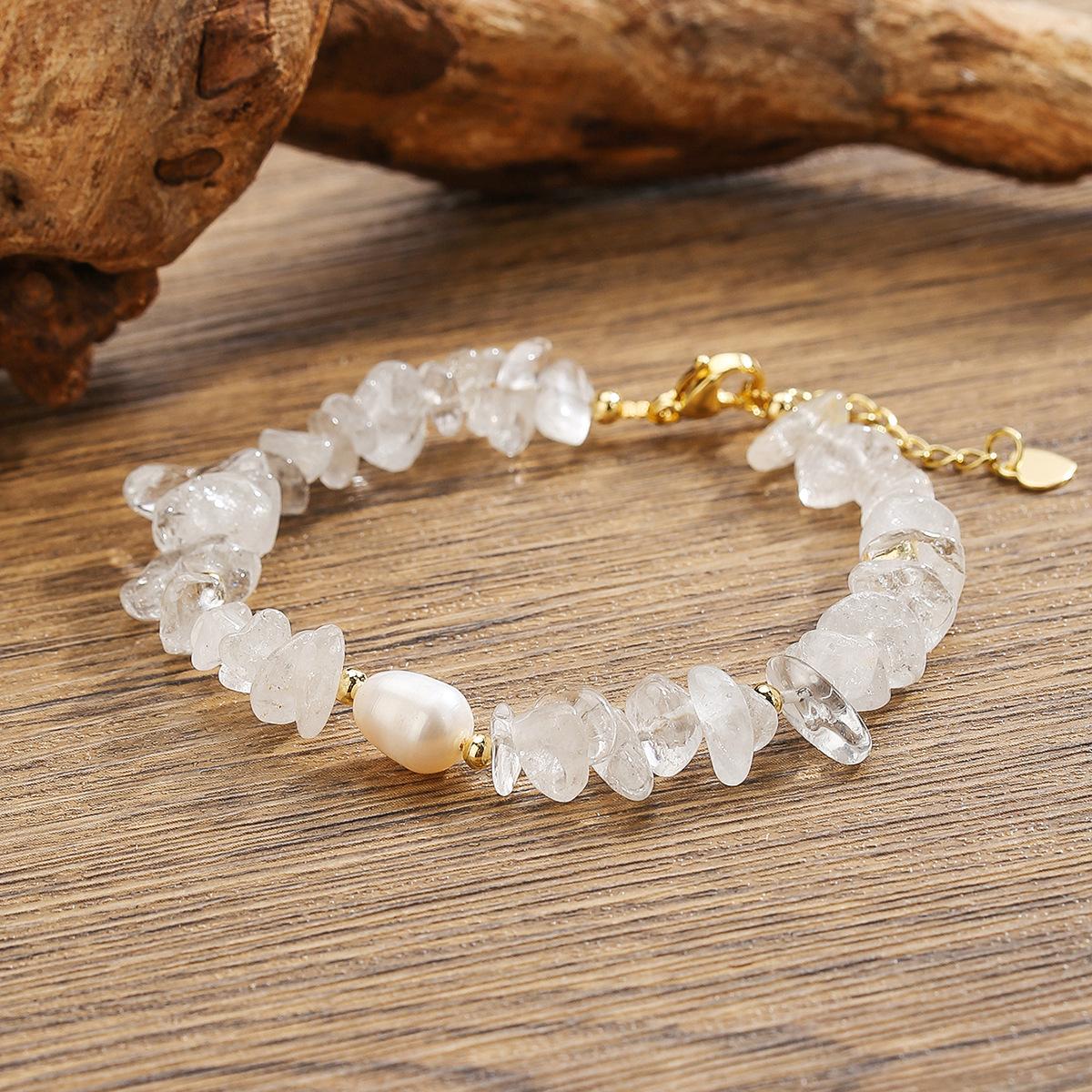 Натуральный хрустальный браслет, 6-10 мм, повседневный, натуральный камень, браслет из бусин, богемные украшения
