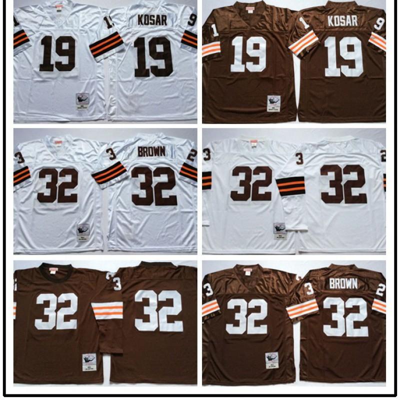 ג'רזי רטרו של קליבלנד בראונס NFL 32 היכל התהילה Throwback מדים לכדורגל גברים נשים ביגוד למעריצי ספורט