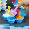 7-hole Creative Spherical Children's Popsicle Mold with Handle Food Grade Cute DIY Ice Cream Ice Cube Popsicle Mold for Home Use