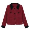 Genuine French Lapel Jacket: Women's Autumn/Winter Angora Red Wool Coat