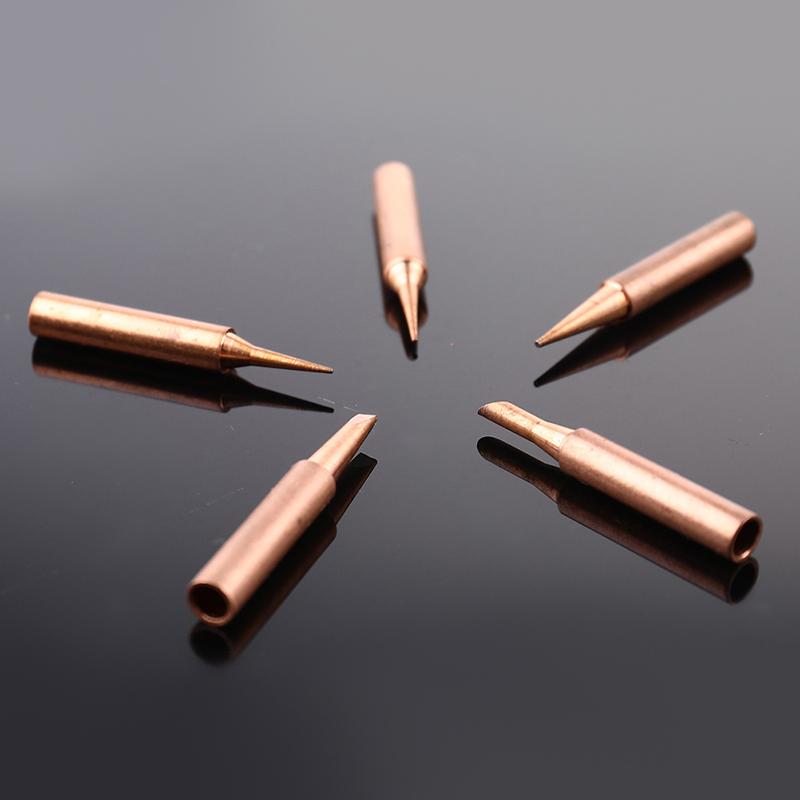 5Pcs Pure Copper Iron Tip Soldering Tip Rework Station Welding Head Soldering