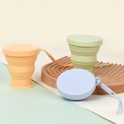 Travel 200ML Foldable Water Cup with Lid Silicone Mini Retractable Cup Handheld Travel Collapsible Cup Outdoors