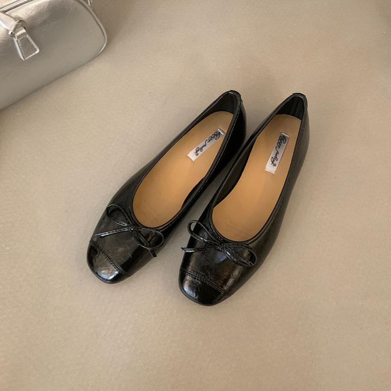 

Мода Мода Обувь на плоской подошве с бантом-бабочкой Слипоны для женщин Мягкая повседневная женская обувь с круглым носком Женские туфли-балетки Мелкая обувь 35 чёрный