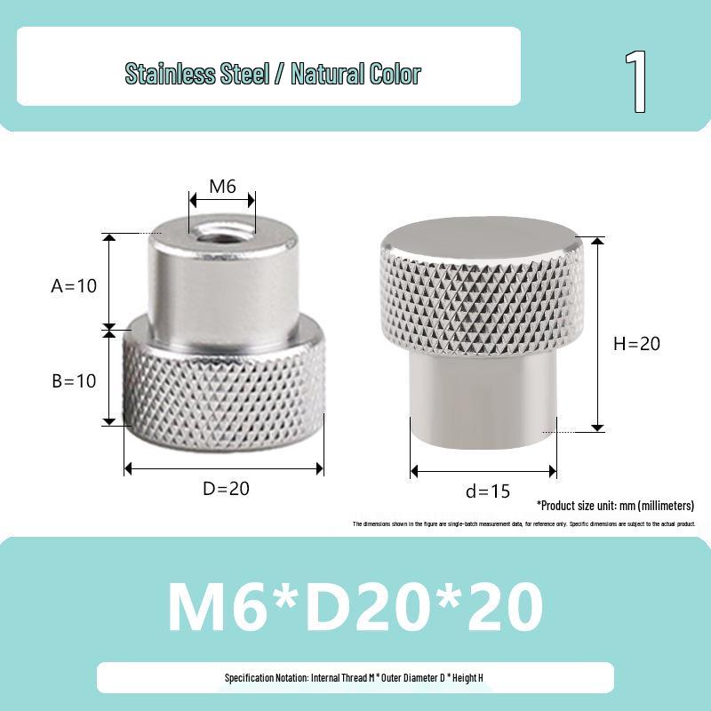 Hongkangming Stainless Steel Knurled Hand-Twist Nut for M3-M12.