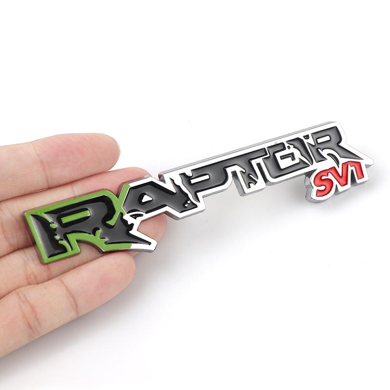 SEDS3 1pc 3D Metal Car Rear Trunk RAPTOR SVT Logo Badge Emblem Sider Fender Sticker Accesorios For Ford Focus 2 3 mondeo f150 fusion