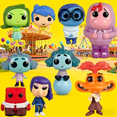 10cm Anime Inside Out 2 Figure Action Toys Cartoon Movie Joy Anxiety Anger Sadness Disgust Fear Model Pvc Doll Figurines