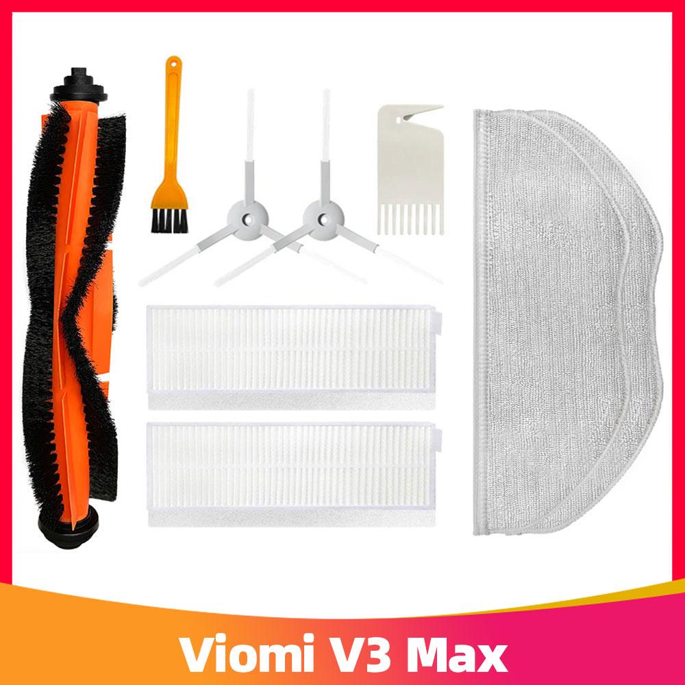 Für Xiaomi Viomi V3 Max Roboterstaubsauger Haupt-Seitenbürste Hepa-Filter Mopp-Lappen Ersatzteile Zubehör V-RVCLM27B