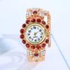 UTHAI CQ209 Fashion Diamond Ruby Quartz Watch Women's Decorative Versatile Diamond Elastic Gold Spring Bracelet Women's Watch