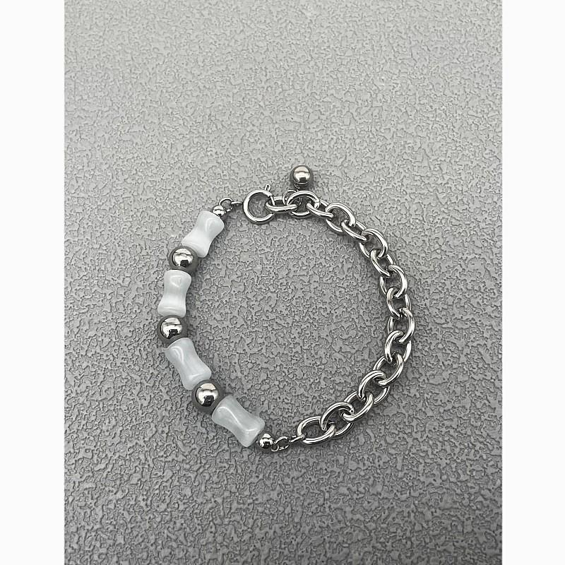 Geometric Cat Eye Stone Bracelet For Men And Women Handmade Stainless Steel Jewelry