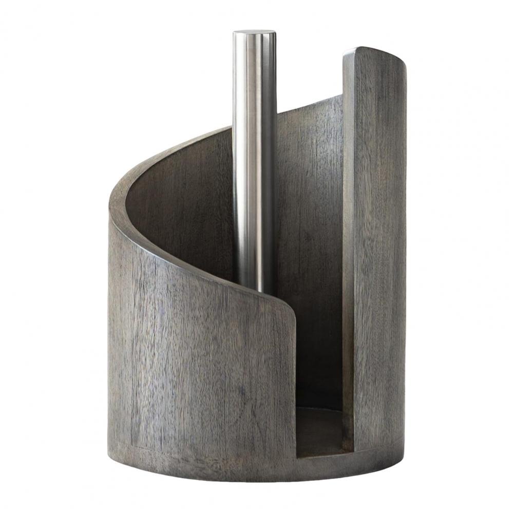 

Wood Paper Towel Holder One-Handed Operation Easy Access Paper Towel Stand Farmhouse Kitchen Decor Accessory