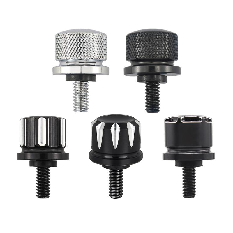 Seat Bolt Tab Screw Mount Knob Cover Metal Alloy Quick-Release Hardware Kit Black Knurled Billet Aluminum for 1996-2022