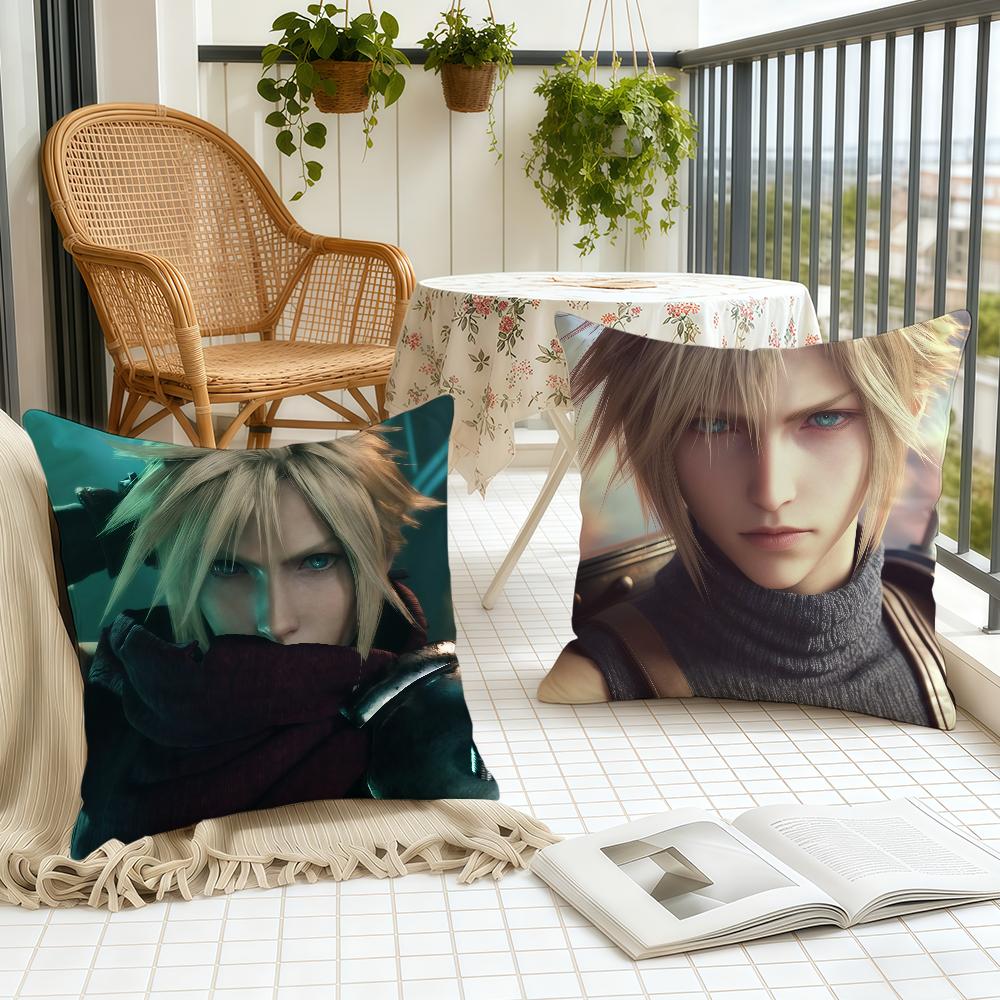 F-Final F-Fantasy Cloud Strife Cushion Cover Home Office Birthday Anniversary Gifts Soft Skin Friendly Cushion Cover