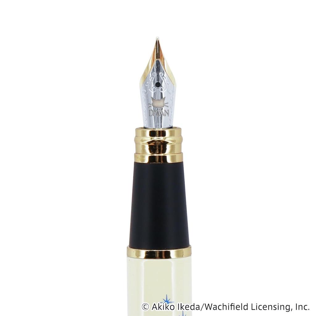 Wachifield Dayan the Cat Fountain Pen with Cartridge and Ink Fine Nib eHONTOMO Nippon Shuppan Hanbai IP909898 (Ivory) Converter. Color Blue-Black.