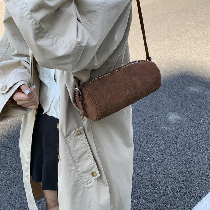 New fashion popular cylinder bag women's retro simple pen holder bag shoulder messenger bag