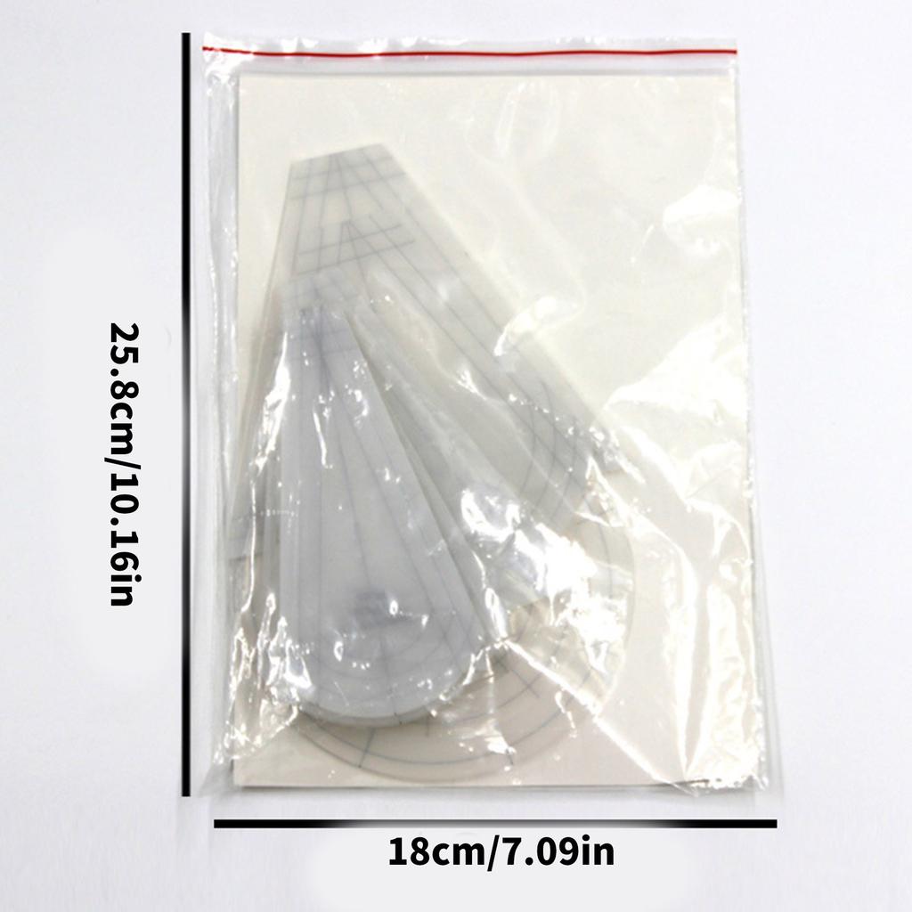 10 Pcs Quilting Template Ruler Multifunctional Regular Plate Template Acrylic Clear Patchwork Ruler for Sewing Quilting