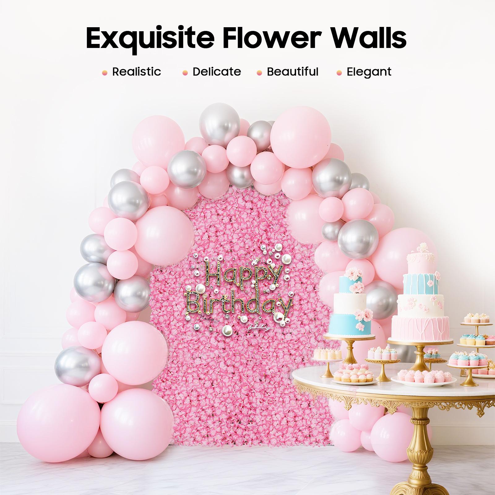 

20PCS Pink Flower Wall Panels Artificial Silk Flowers for Wedding Decor,Party Backdrop,Photo Booth Wall,Home & Event Decoration розовый