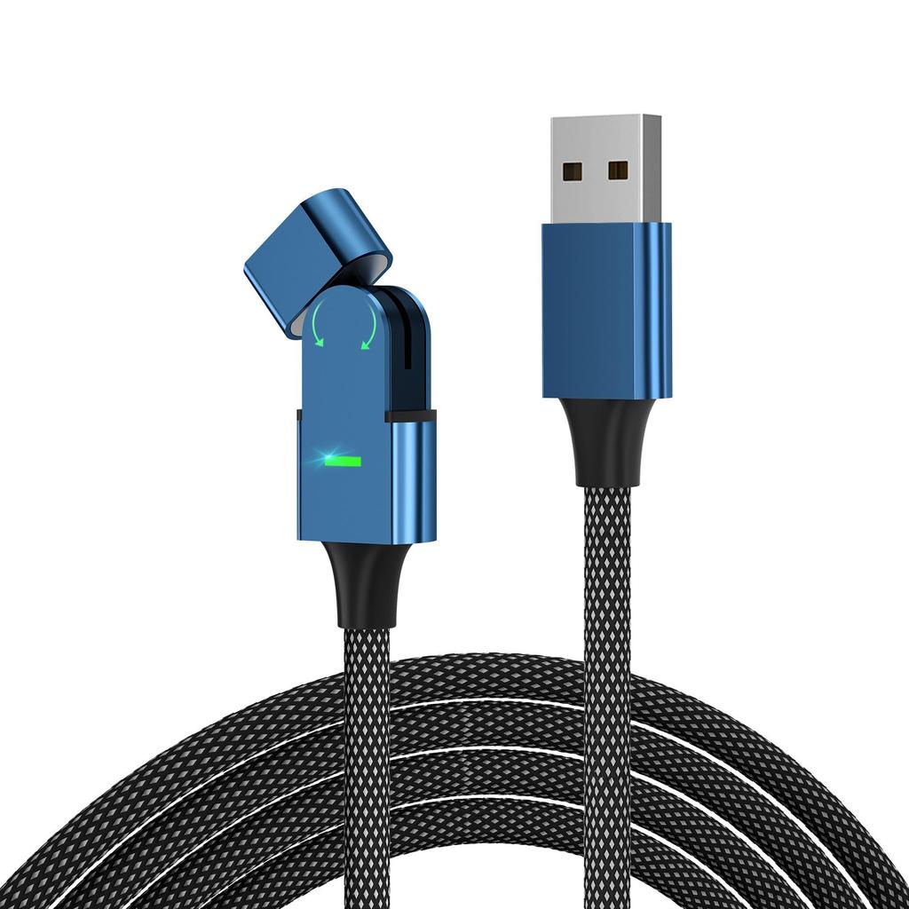 100W Fast Charging Magnetic Cable with 180° Rotating Type-C Angled Connector for Phones and Computers