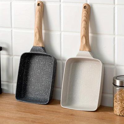 Premium Non-Stick Tamagoyaki Pan with Wooden Handle for Japanese Egg Rolls and Rectangular Omelette Cooking