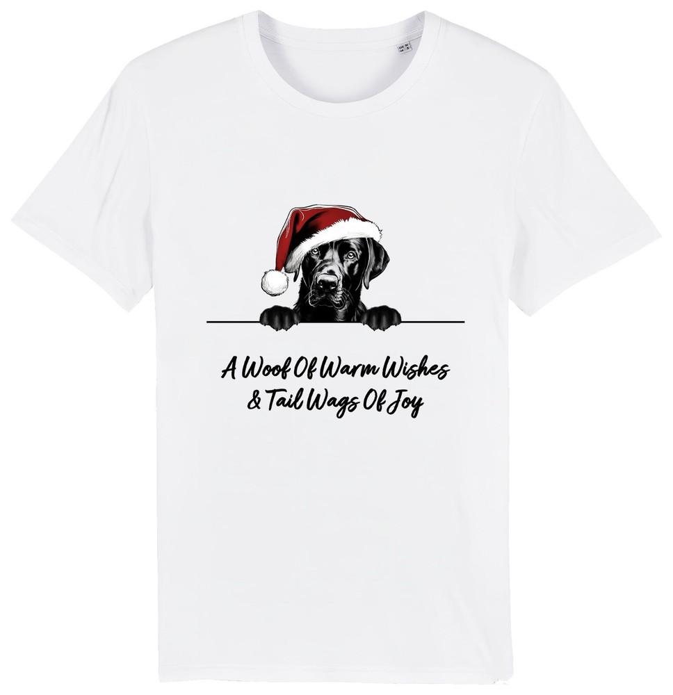 

Black LABRADOR RETRIEVER Christmas Dog T-Shirt Adults Kids Woof Wishes Tail 3XL