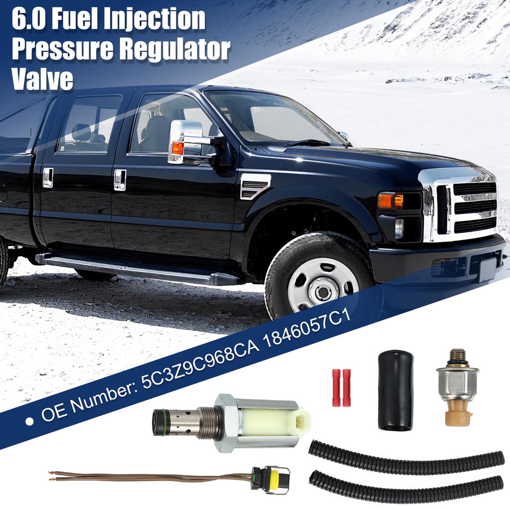 UXCELL 6.0L Fuel Injector Pressure Regulator & ICP Sensor for Ford 5C3Z-9C968-CA
