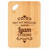 Planche À Découper - PLANETEE - Meilleur Quand Lyam Cuisine - Bambou - 30x20x1 Cm - Cadeau Gravé