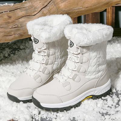 Winter-Schneestiefel für Damen Outdoor-Reisen wasserdicht rutschfest verdickt warm hochgeschnitten Baumwollschuhe Damen-Midcalf-Stiefel