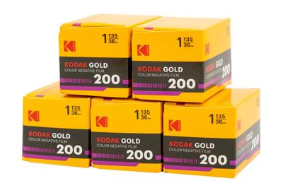 Kodak Color Negative Film GOLD 200 35mm 36 Exposures (5 Rolls)