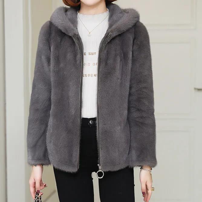 Homewear Plush Jacket Women's Autumn and Winter Outer Wear Zipper Fleece Thickened Double-sided Coral Fleece Stand-up Collar Sweater Women