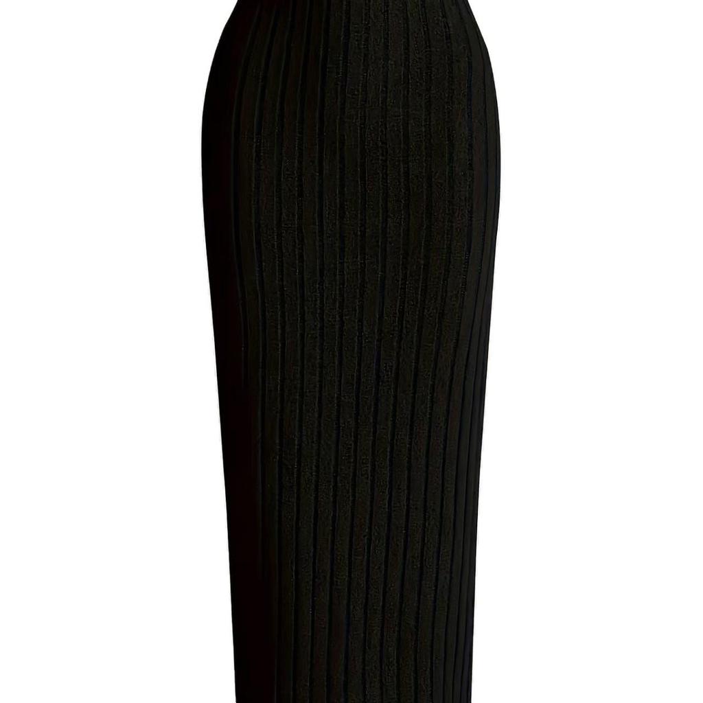 Women's Elastic Waist High-Waist Midi Skirt - Solid Color, Slimming, Loose Fit, Hip-Wrapping Design, Sporty & Long for Autumn/Winter