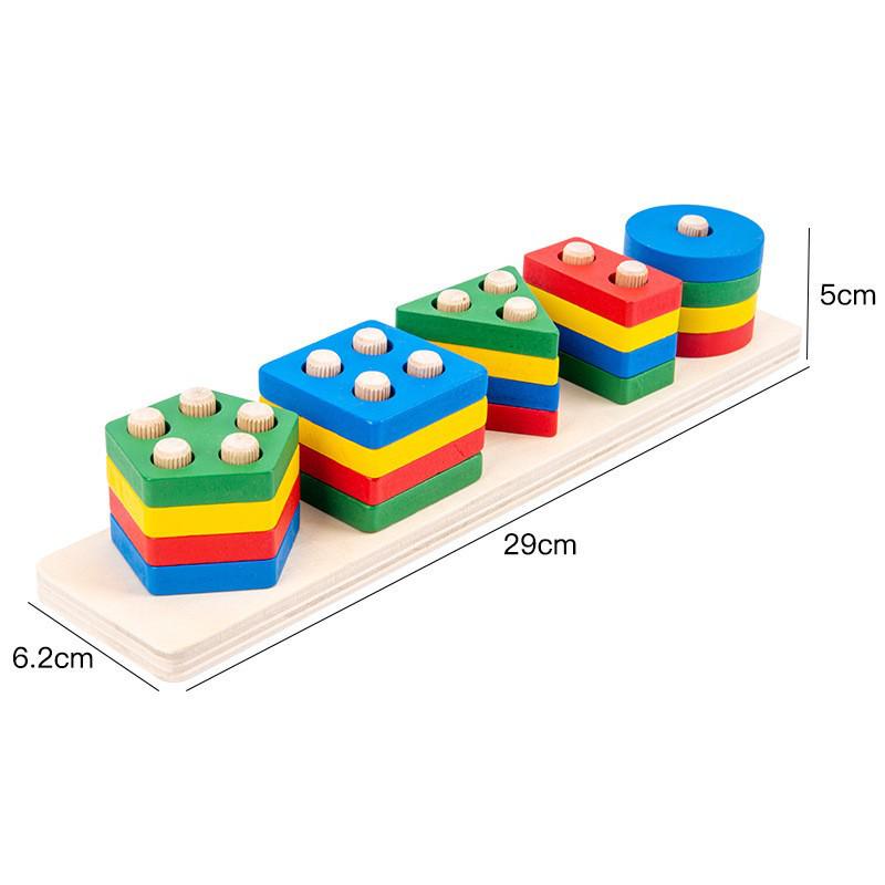 Montessori Geometric Stacking Rings & Shape Matching Toys for Toddlers