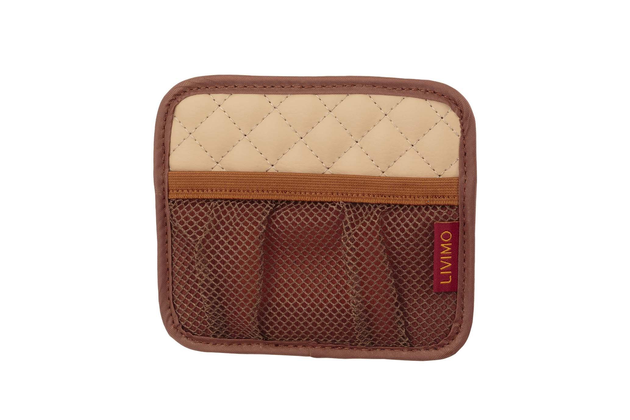 Napolex LIVIMO Mini Mesh Pocket S Car Storage with Adhesive Easy NAPOLEX Pocket, Beige, Sheet, Installation, VM-17