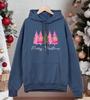 Merry Christmas Pink Trees Pattern Hoodies Male Hip Hop Oversized Hoody Fashion Fleece Clothes Pocket Multicolor Pullovers