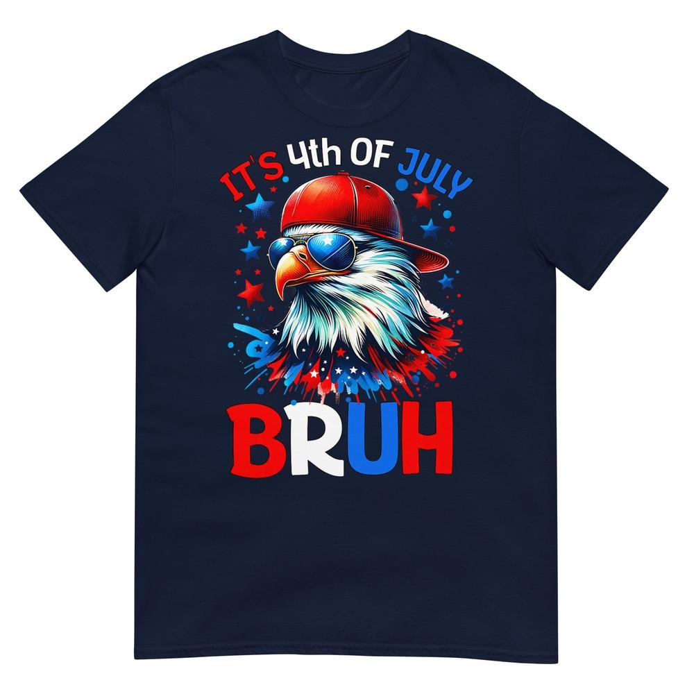 Bruh 4th Of July Boys Kids Fourth Of July Bald Eagle TShirt S