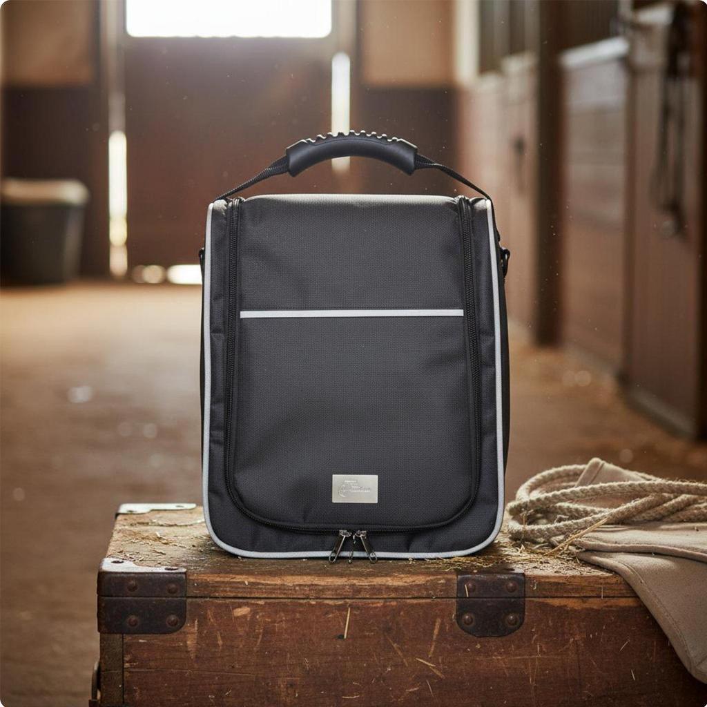 Portable Equestrian Tool Bag MultiCompartment Hoof Iron Game Storage for Farriers, Horse Owners,