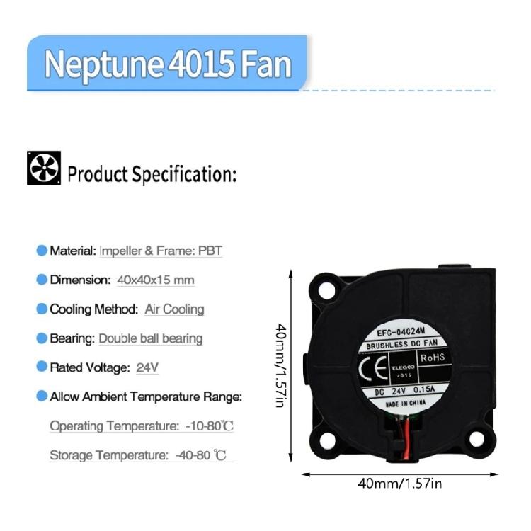 High Compatibility 4015 Double Ball Bearing Cooling Fan Easy Setups For 3/4Pro 3D Printer Maintenance High-Speed Fan
