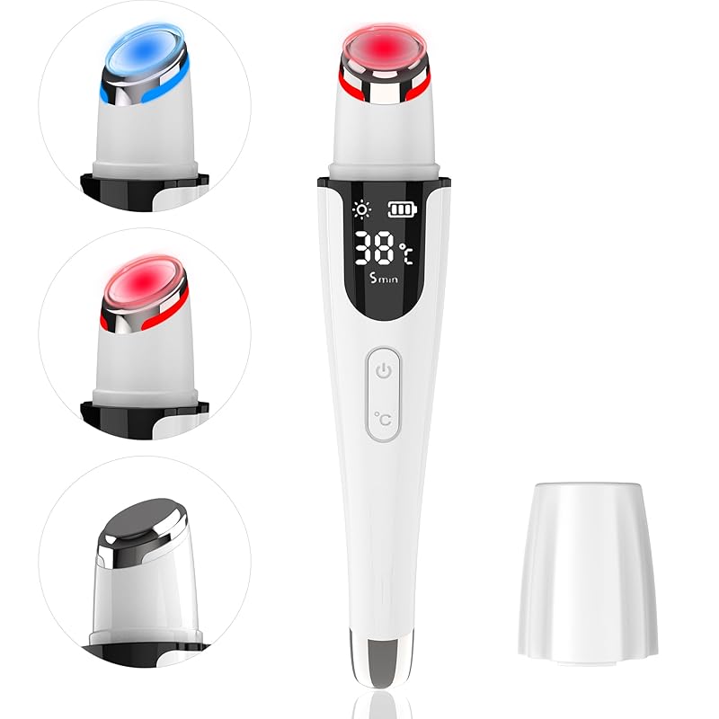 

DINGAI Eye beauty device eye care Facial beauty device thermal care [Temperature adjustable] iontophoresis sonic vibration 2 color LED 3 types of