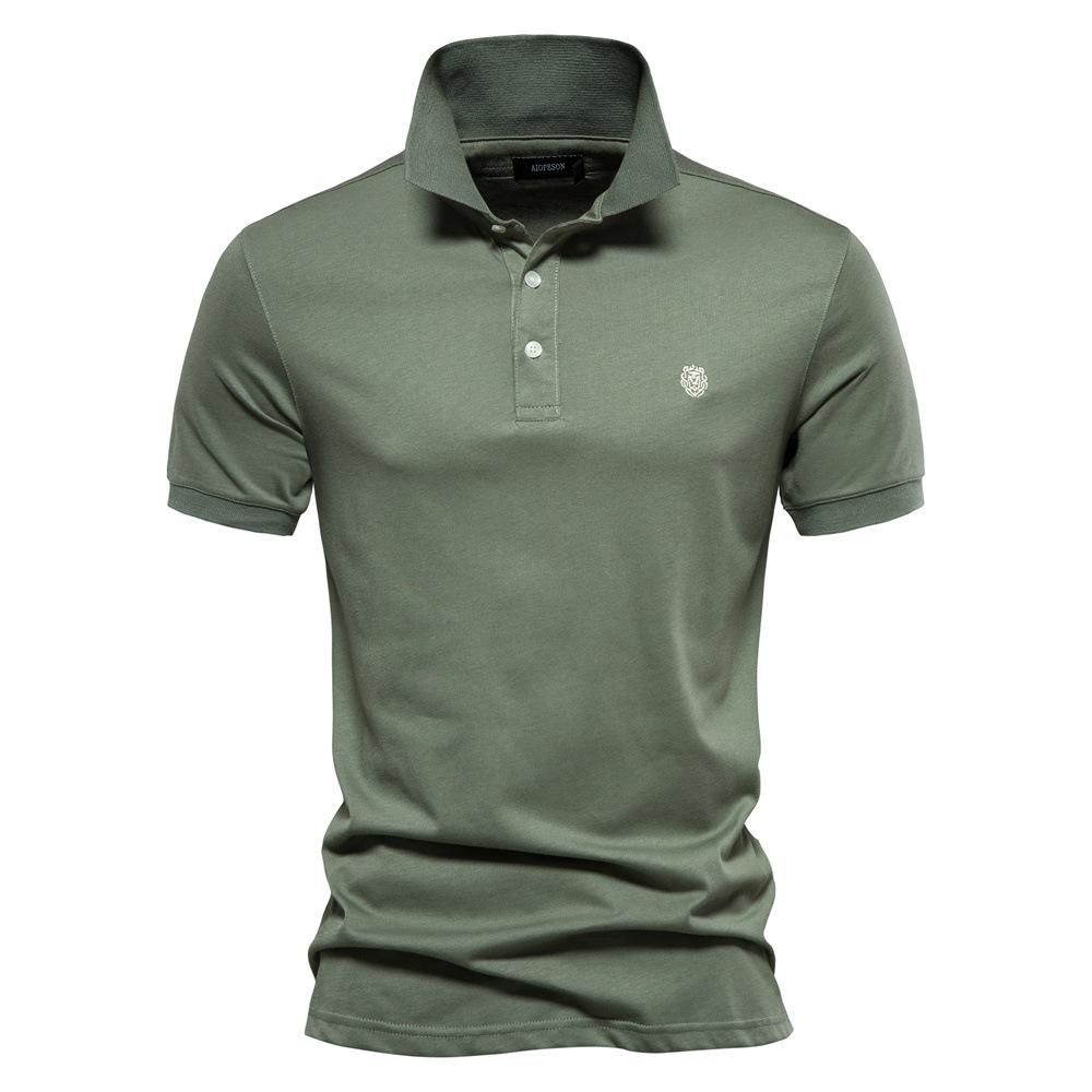 Spring and Summer New Pure Cotton Lapel Sports Men s POLO Shirt, Fashionable and Casual Men s Embroidered Short-sleeved T-shirt S