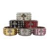 Designed PU Leather Bracelet European and American Hip-hop Punk Full of Diamonds and Rhinestones Bracelet