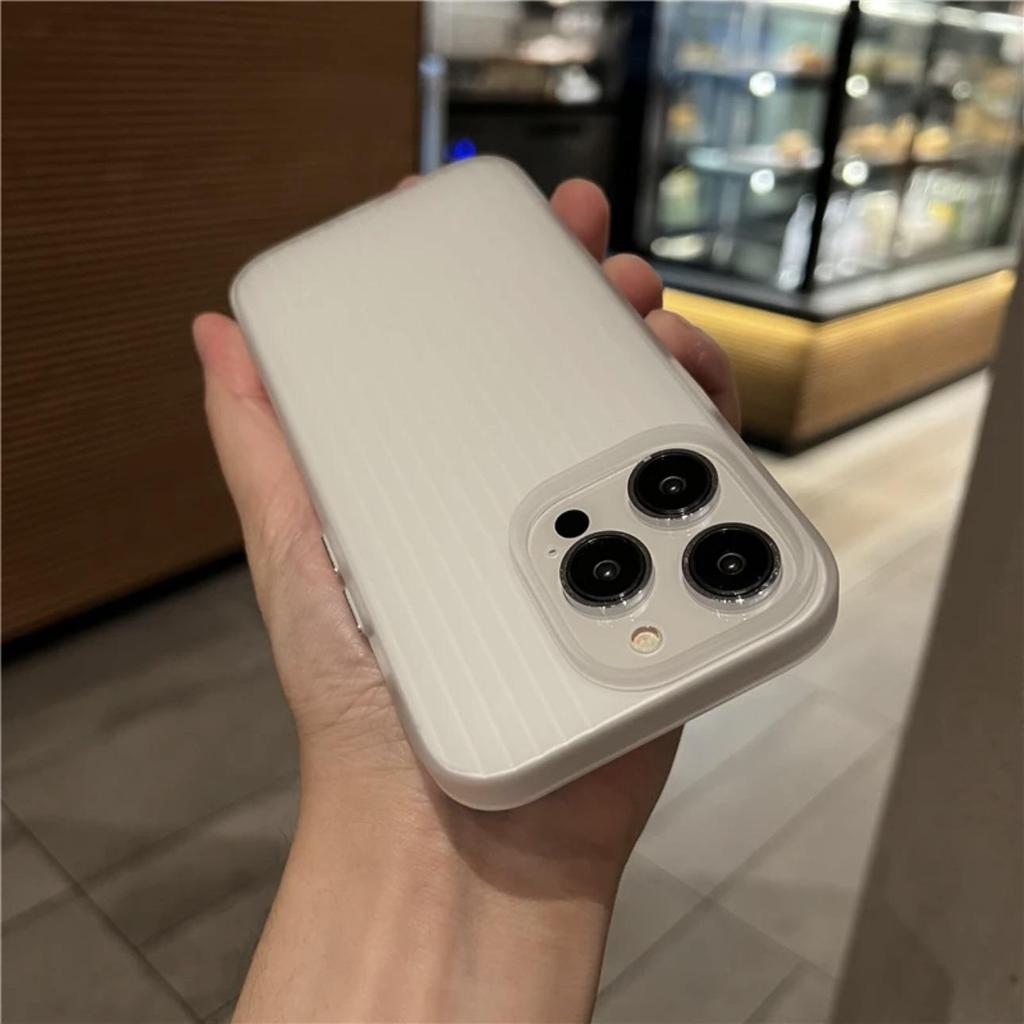 Frosted TPU Soft Shell for iPhone 16 Pro/17: Corrugated Ice Mist Full Coverage Transparent Case