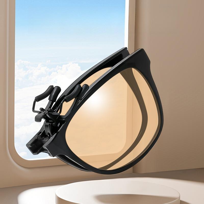 Fold-up Gaming-Specific Anti-Blue Light Clip-Ons Ultra-Lightweight Eye Protection Eyewear (Tea Purple and Blue Lenses)