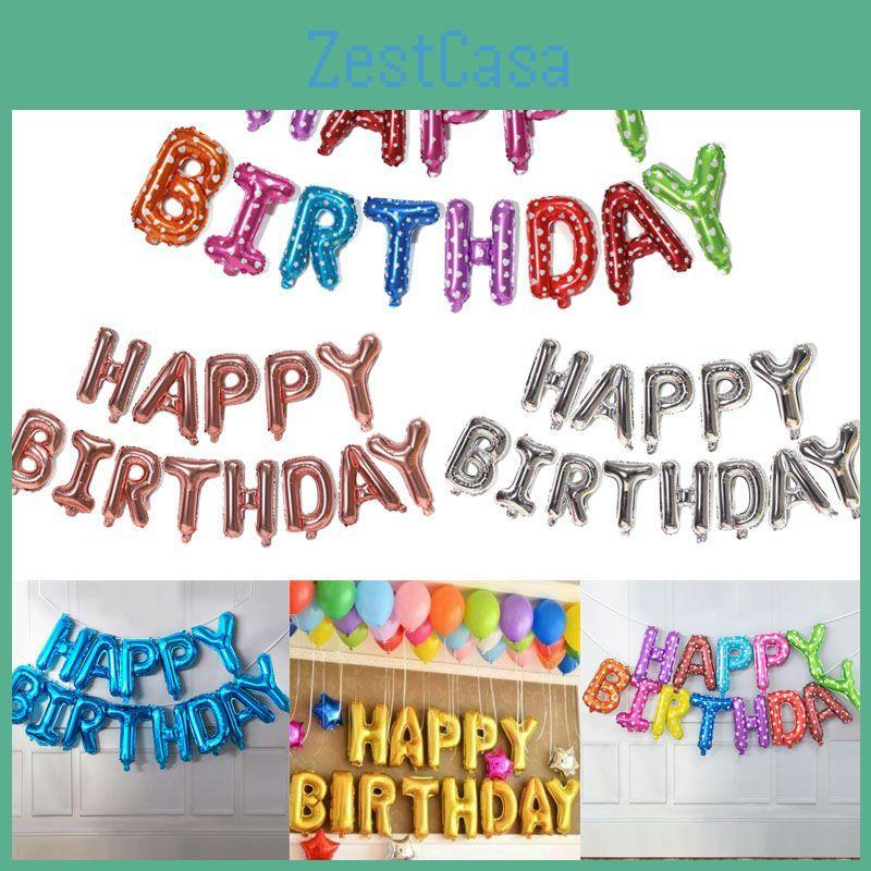 Vibrant Gold Happy Birthday Balloon Banner For Eye-catching Celebration Decor