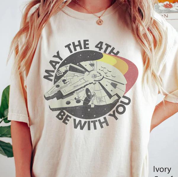 Millennium Falcon May The 4Th Be With You Shirt Retro St.Ar Wa.Rs Day T-Shirt Unisex T-Shirt XXXL