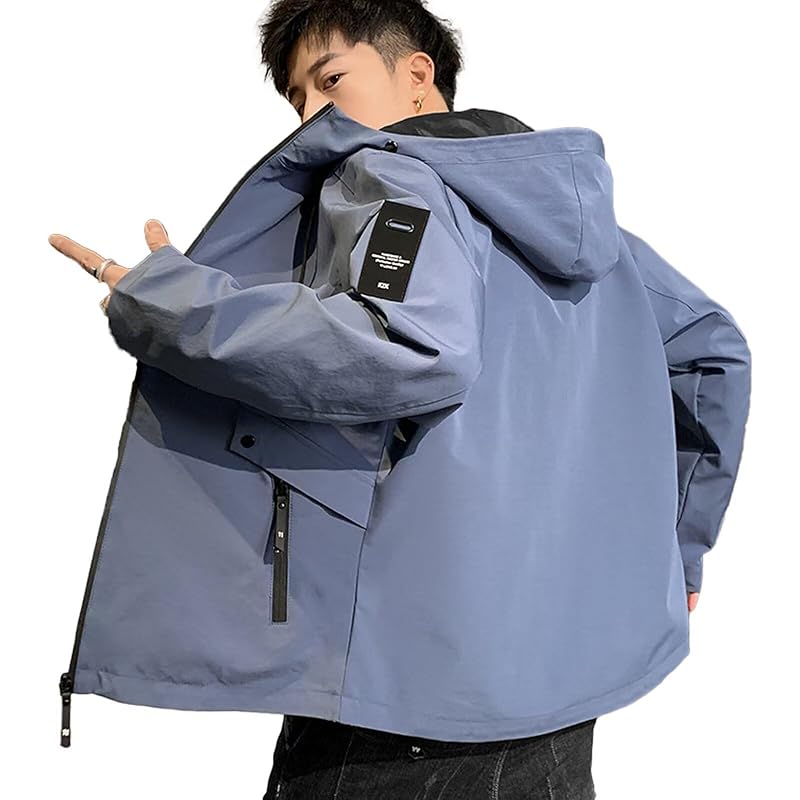 

[UUEN] windbreaker jumper men s jacket mountain parka blouson light outerwear large size outdoor blue M