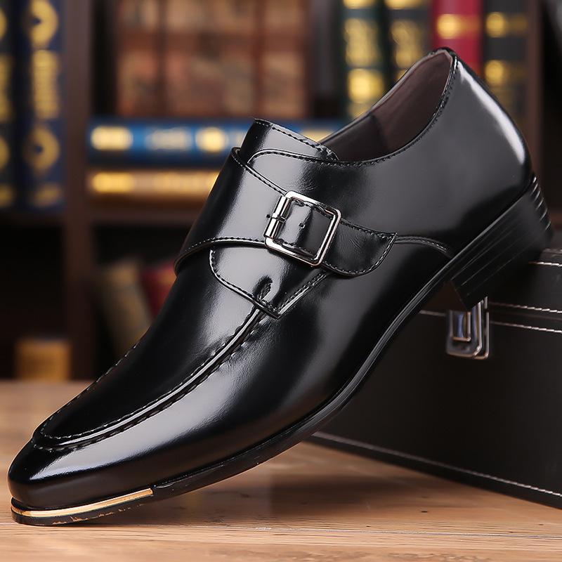 Plus Size Men s British Style Buckle Formal Shoes - Trendy Office Wear 39