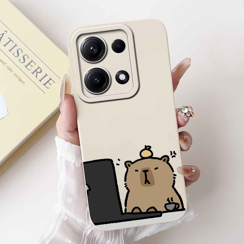Simple Silicone Case For Redmi Note14s 4G Capa Lovely Panda Rabbit Shockproof Back Cover For Xiaomi Redmi Note 14S Phone Shell