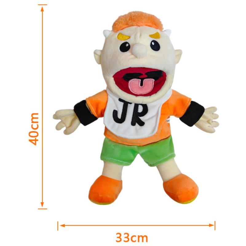 40-60cm Large Jeffy Boy Hand Puppet Plush Toys Removable Children Soft Doll Talk Show Party Props Puppet Stuffed Doll for Kids Gift