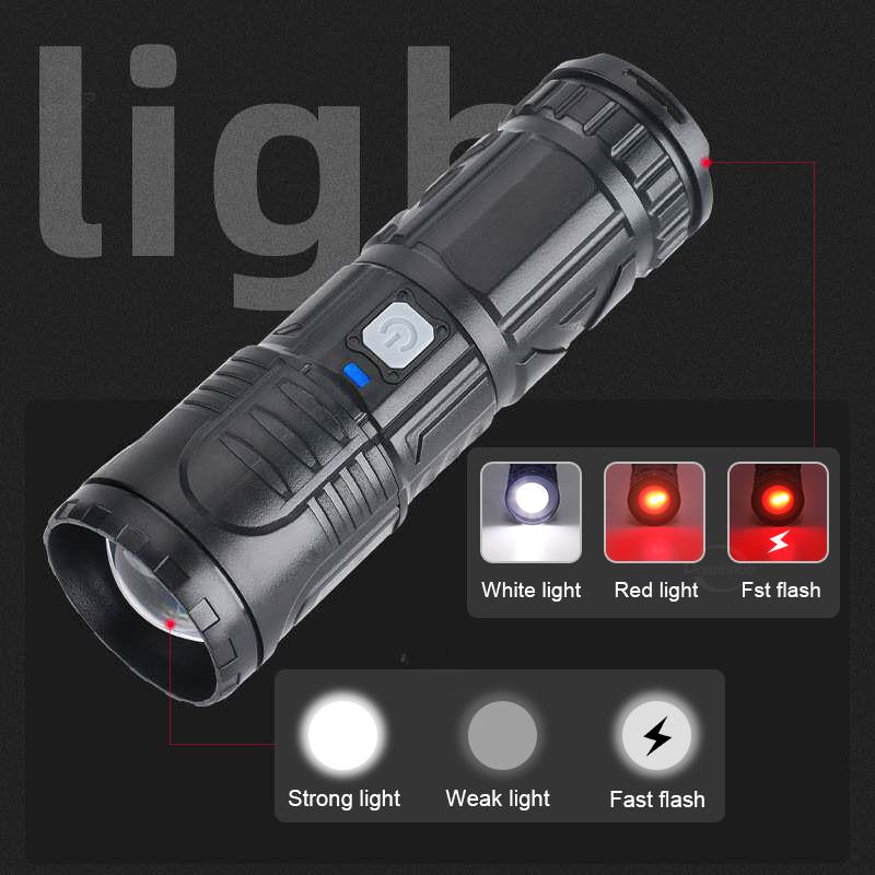 5000LM High Power LED Flashlight Super Bright Long Range 1500M Flashlights Rechargeable USB Fishing Camping Work Lamp
