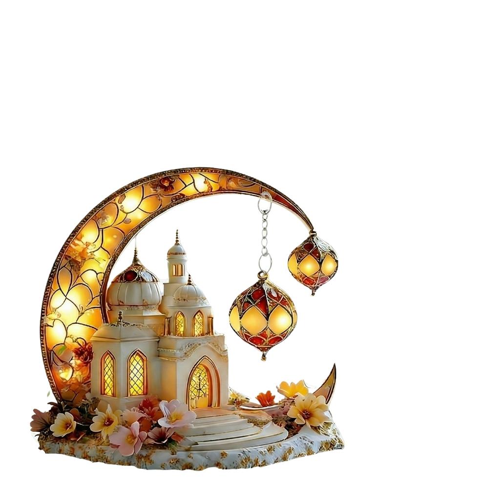 2D Acrylic Moon Ornament, Ramadan Home Decor
