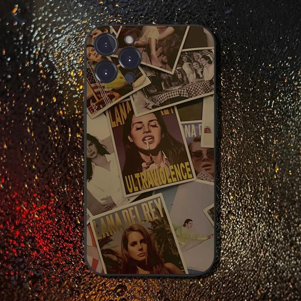 L-Lana Del R-Rey Phone Case For iPhone 16,15,14,13,12,11 Plus,Pro Max,XS,X,XR,SE,Mini,8,7,Soft Silicone Black Cover