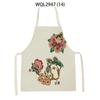 Flower Rabbit Beauty Pattern Kitchen Aprons for Women Men Linen Waist Bibs Household Cleaning Pinafore Home Cooking Apron